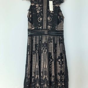 Francescas Black Dress with Cream under-dress